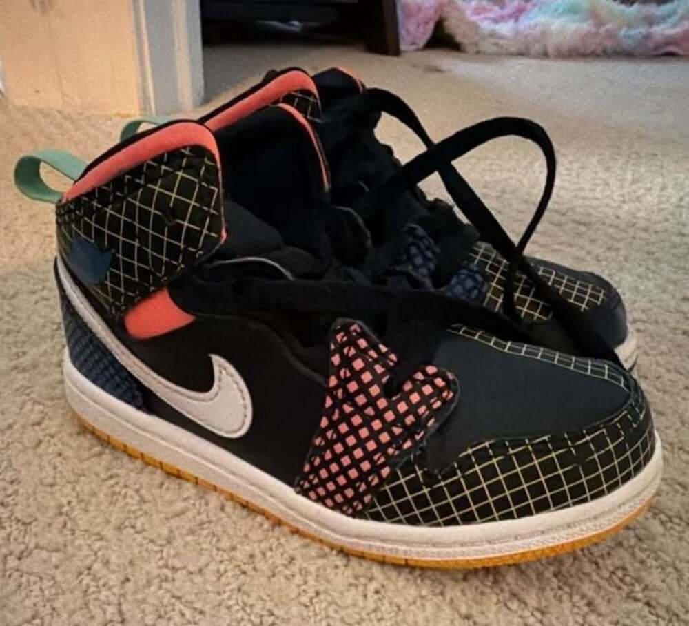 Air Jordan 1 Mid MMD TD Multi Grid DC4091-001 Toddler Sneakers